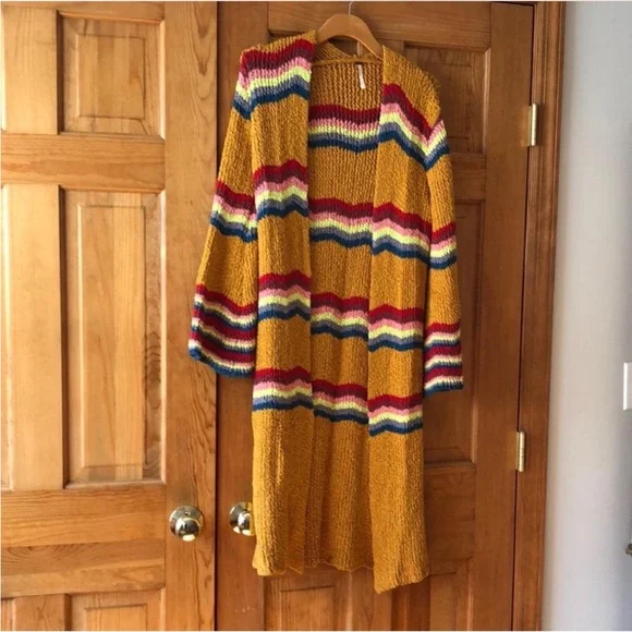 Free People Multicolor Striped Cardigan Small - Picture 3 of 8